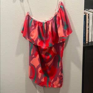 Vibrant Multicolor Off-Shoulder Dress